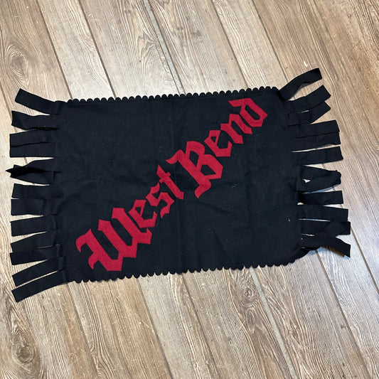 Vintage 1920s West Bend Wis High School Felt Banner Sewn Letters Early