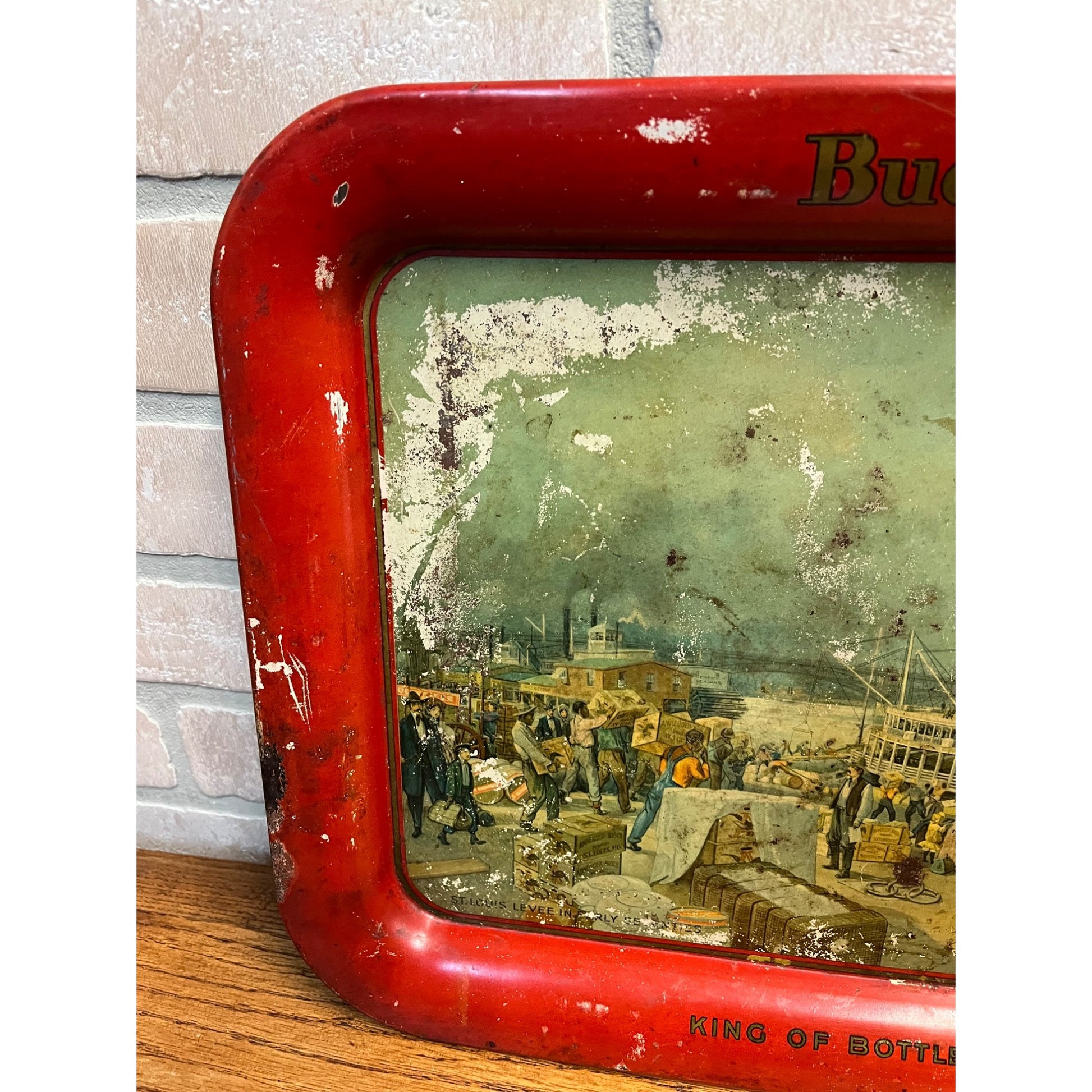 Vintage Pre-Prohibition Budweiser Beer Tray Anheseur-Busch 1914 Pre-Pro