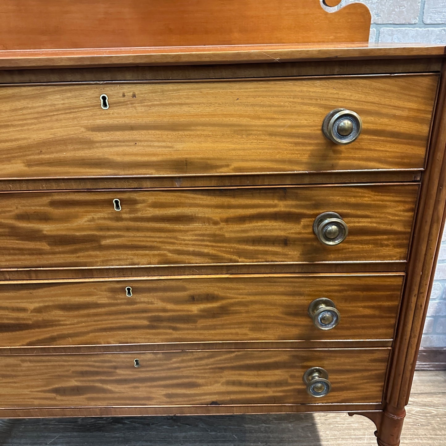 Antique Cherry Dresser w/ Mahohany Drawers American New England Vintage Four-Drawer