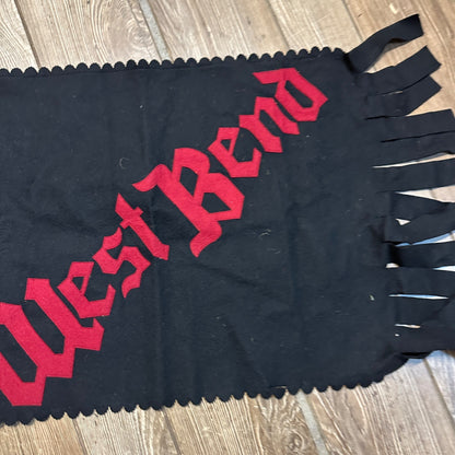 Vintage 1920s West Bend Wis High School Felt Banner Sewn Letters Early