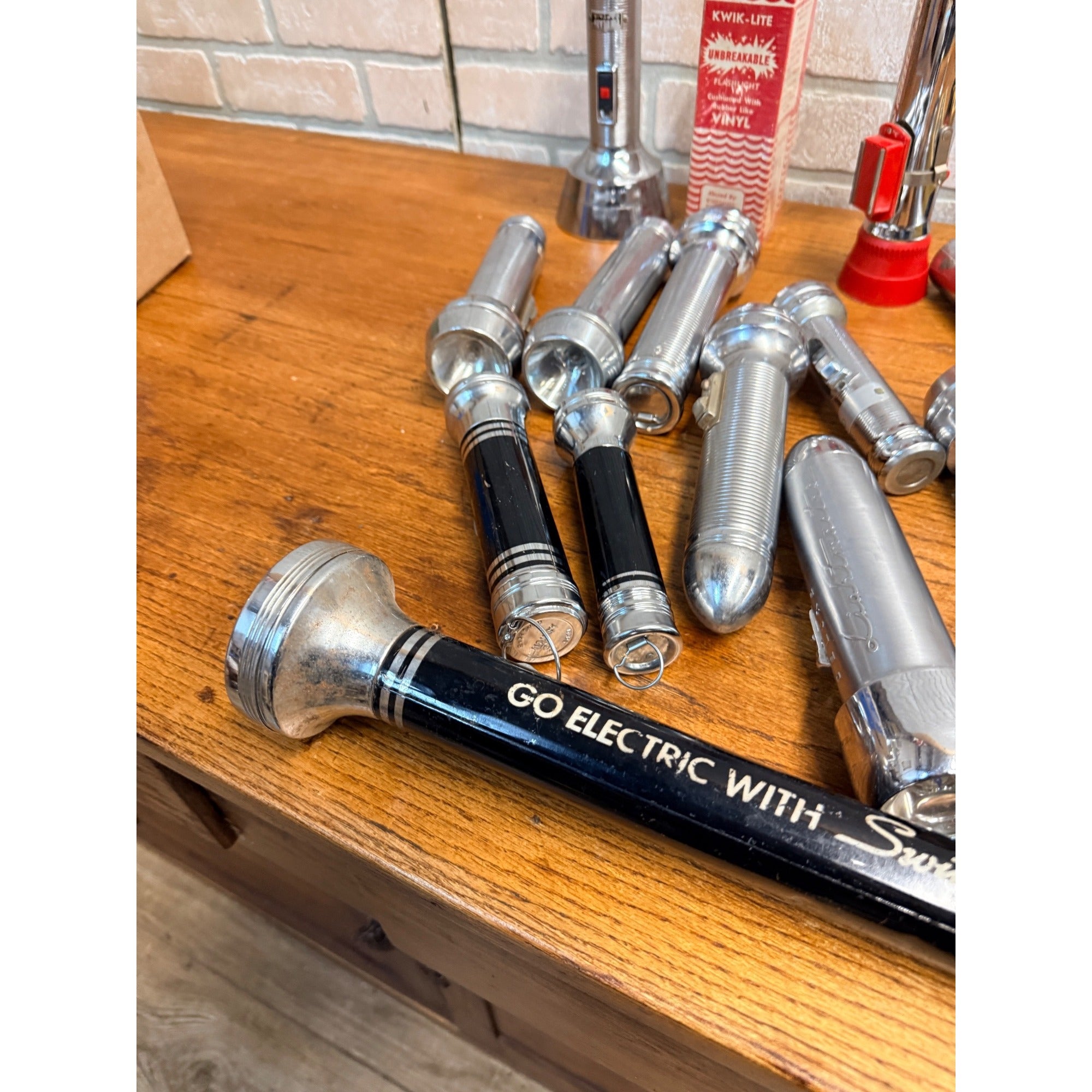 Vintage Junk Drawer Huge Lot Untested Flashlights Macky Lightmaster RayOVac ++