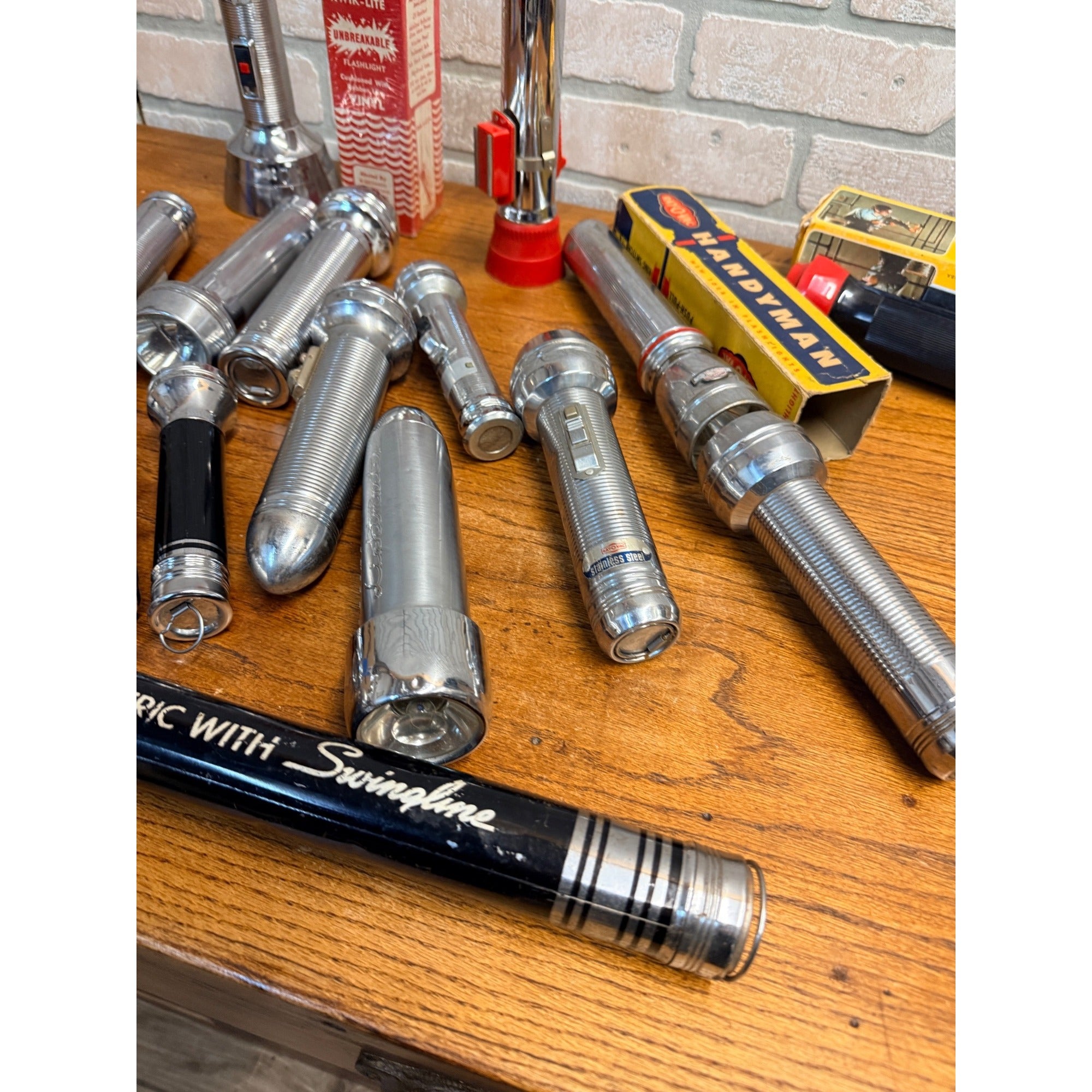 Vintage Junk Drawer Huge Lot Untested Flashlights Macky Lightmaster RayOVac ++