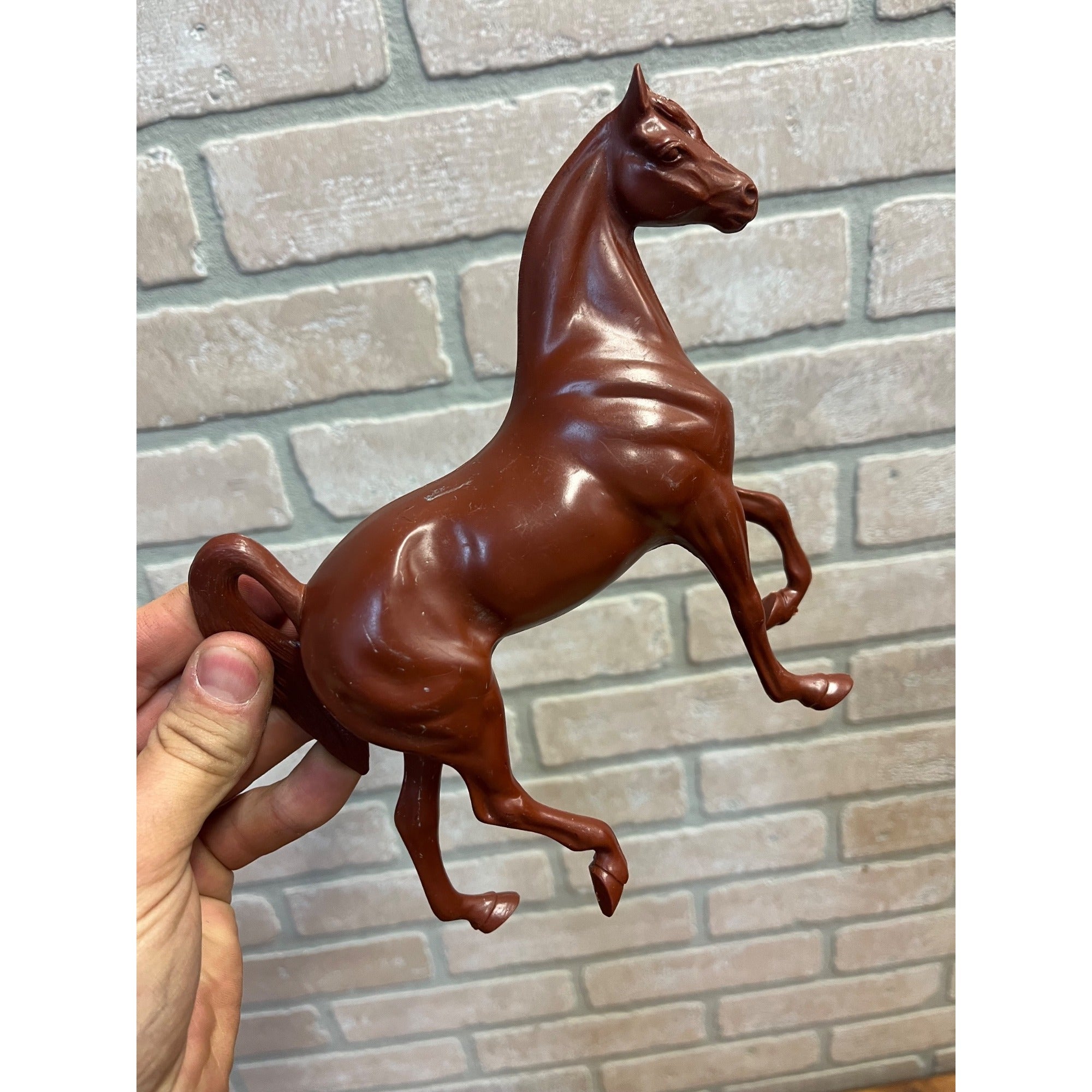 Vintage Lot of Plastic Barnyard Animal Toys Figures Horses and Cow Nylint Corp. Hong Kong Hartland Plastics