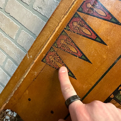 ANTIQUE "FLAGS OF THE NATION" CARROM COMBINATION BOARD GAME CIRCA 1900