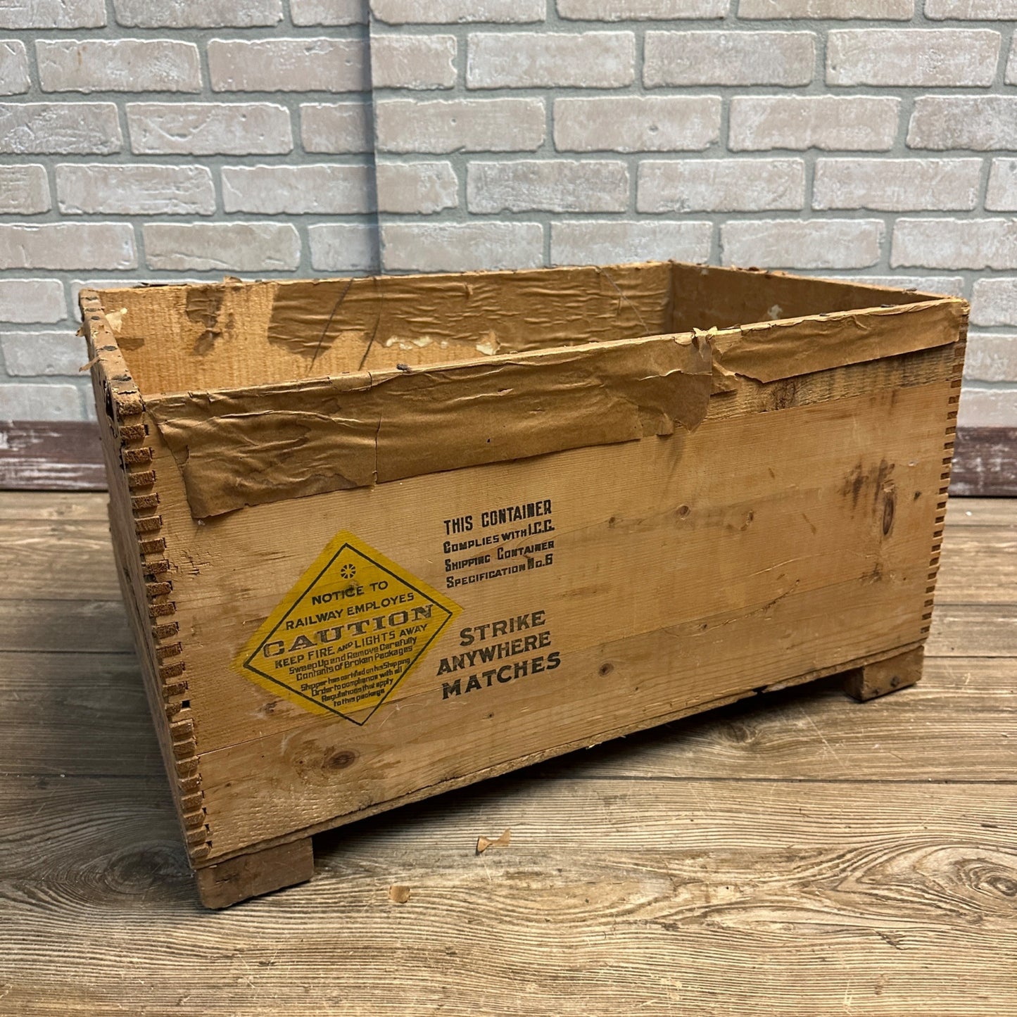 Vintage Early 1900s Searchlight Matches Wooden Advertising Crate Box