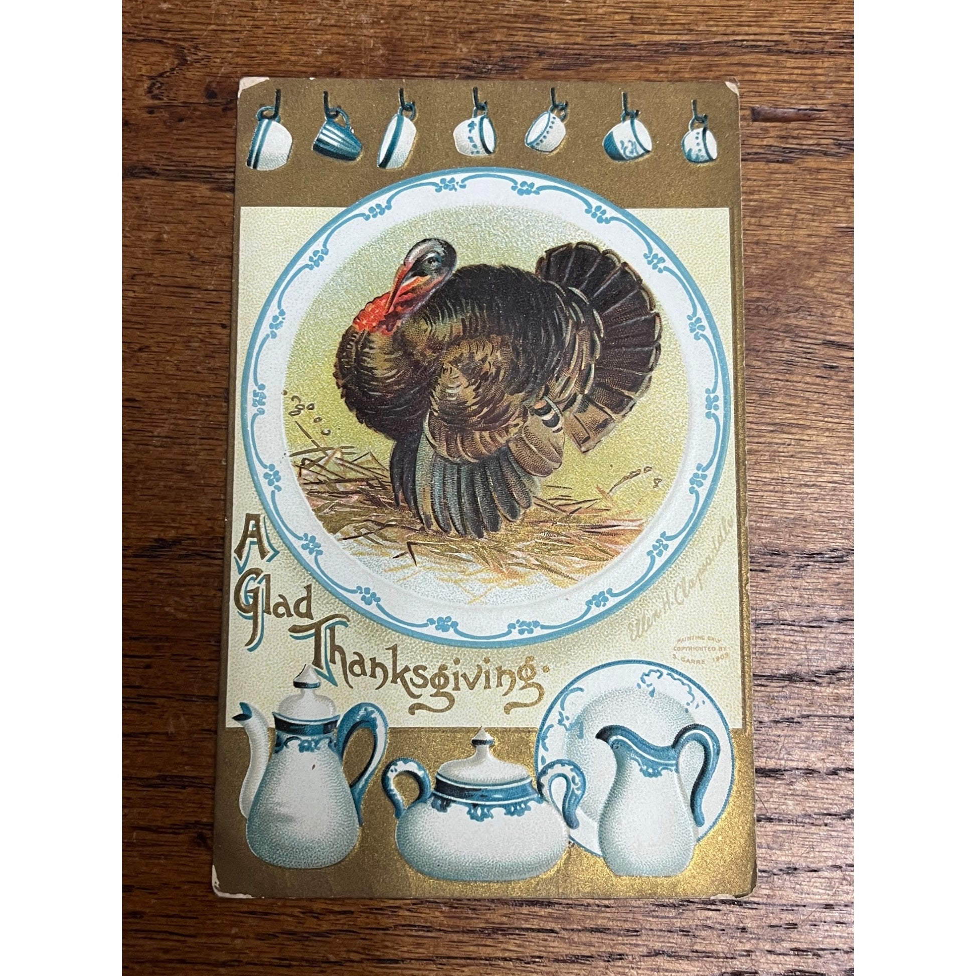 Vintage Ellen Clapsaddle Thanksgiving Turkey Postcard Artist Series #51670