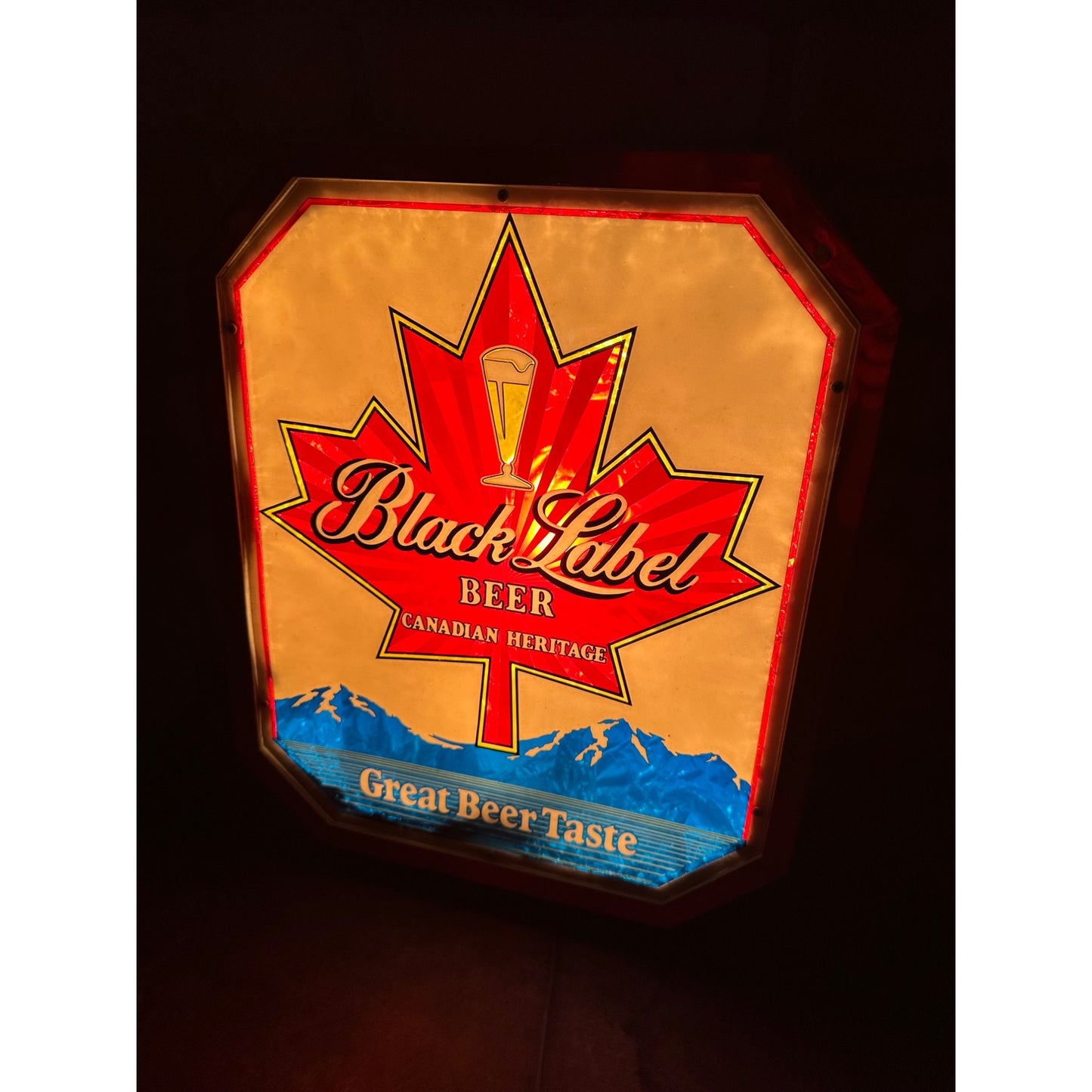 Vintage Carlings Black Label Beer Lighted Bar Pub Advertising Sign Plastic - Works!