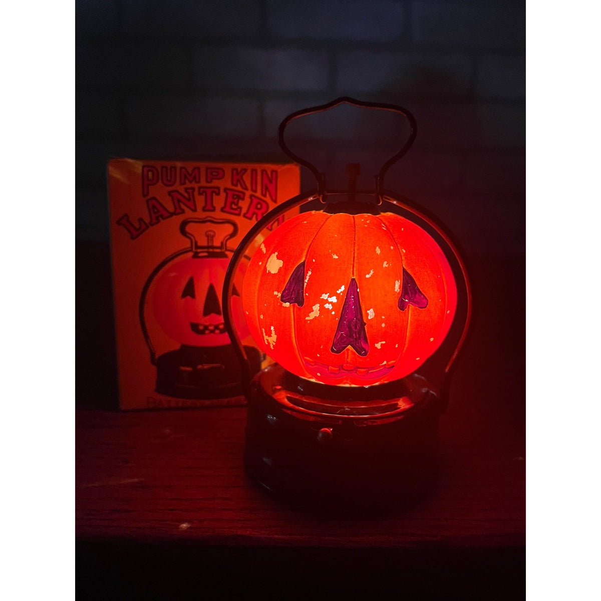 Vintage Halloween Jack O' Lantern JOL Pumpkin Battery Operated Japan w/ Box