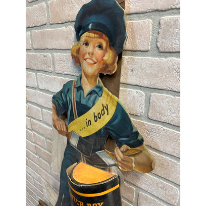 Vintage Dutch Boy Paints Advertising Store Display Easelback Stand Sign Cardboard