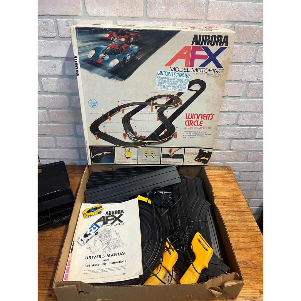 Aurora AFX Winners Circle Racing Set W/ Box & Accessories w/ Cars Vintage #2310