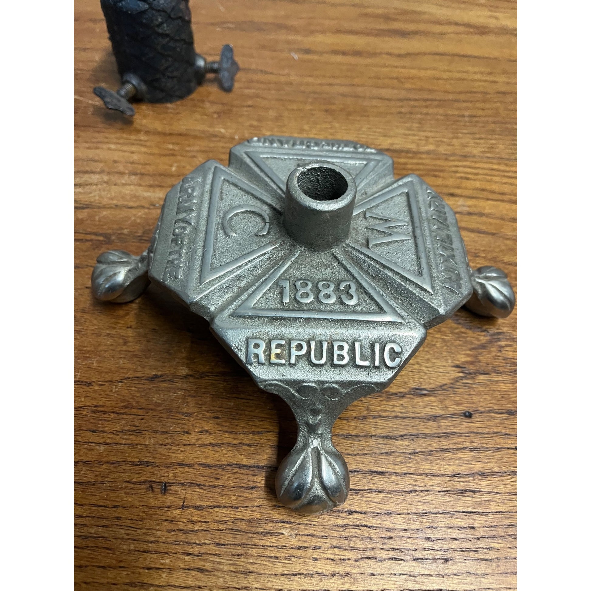 Antique Grand Army of the Republic Auxiliary Flag Pole Stand Holder w/ Extension