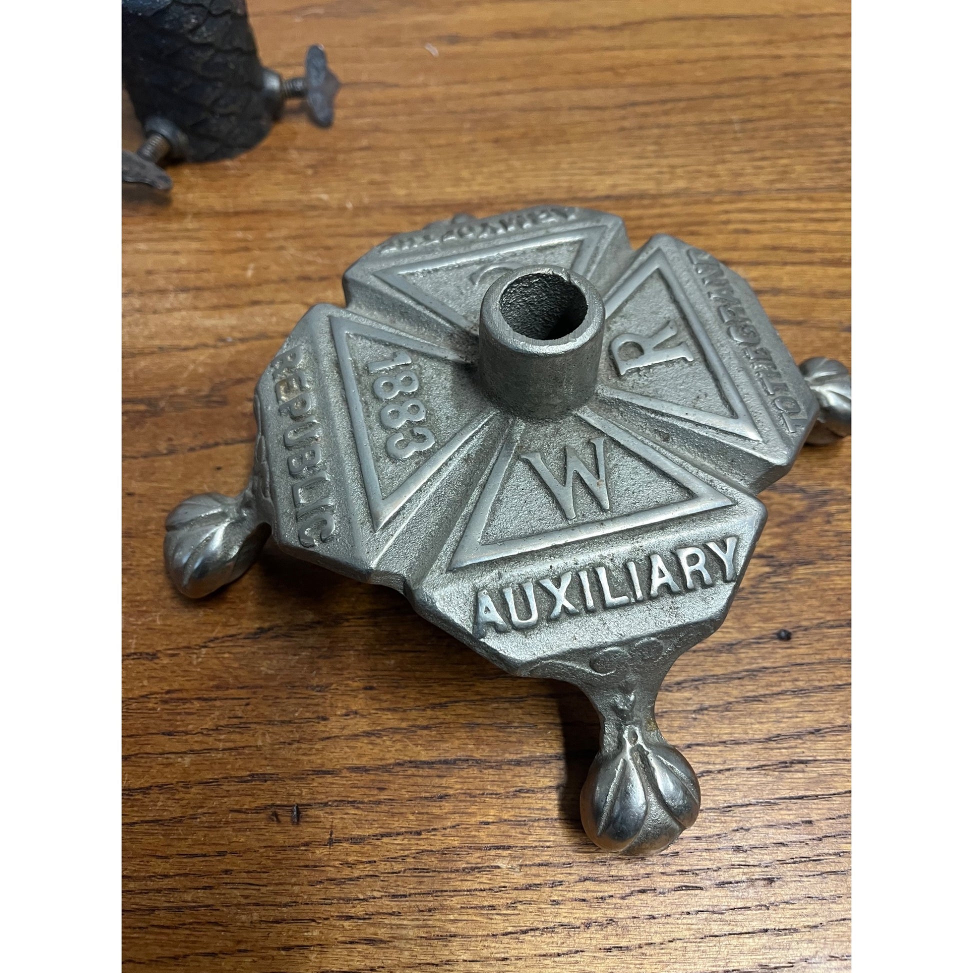 Antique Grand Army of the Republic Auxiliary Flag Pole Stand Holder w/ Extension