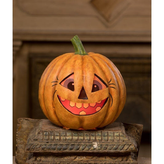 Bethany Lowe Halloween Paper Mache Perky Pumpkin TJ0195 Lightable Free Shipping