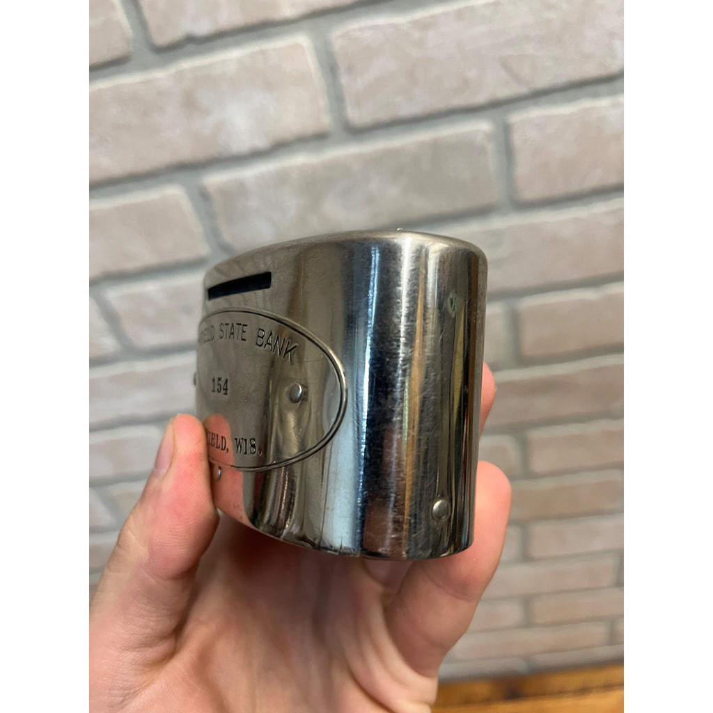 Vintage Richfield State Bank #154 Metal Coin Bank Wis WI Wisconsin - NO KEY