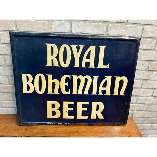 RARE Vintage 1940s Royal Bohemian Beer Advertising Sign Duluth MN Brewing Co.