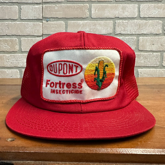 Vintage Dupont Fortress Insecticide Farm Ag Retro Snapback Mesh Trucker Hat Cap Patch