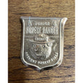 Vintage Metal Junior Forest Ranger Badge Pin Smokey the Bear