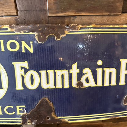 Vintage Waterman’s Fountain Pen Porcelain Advertising Sign