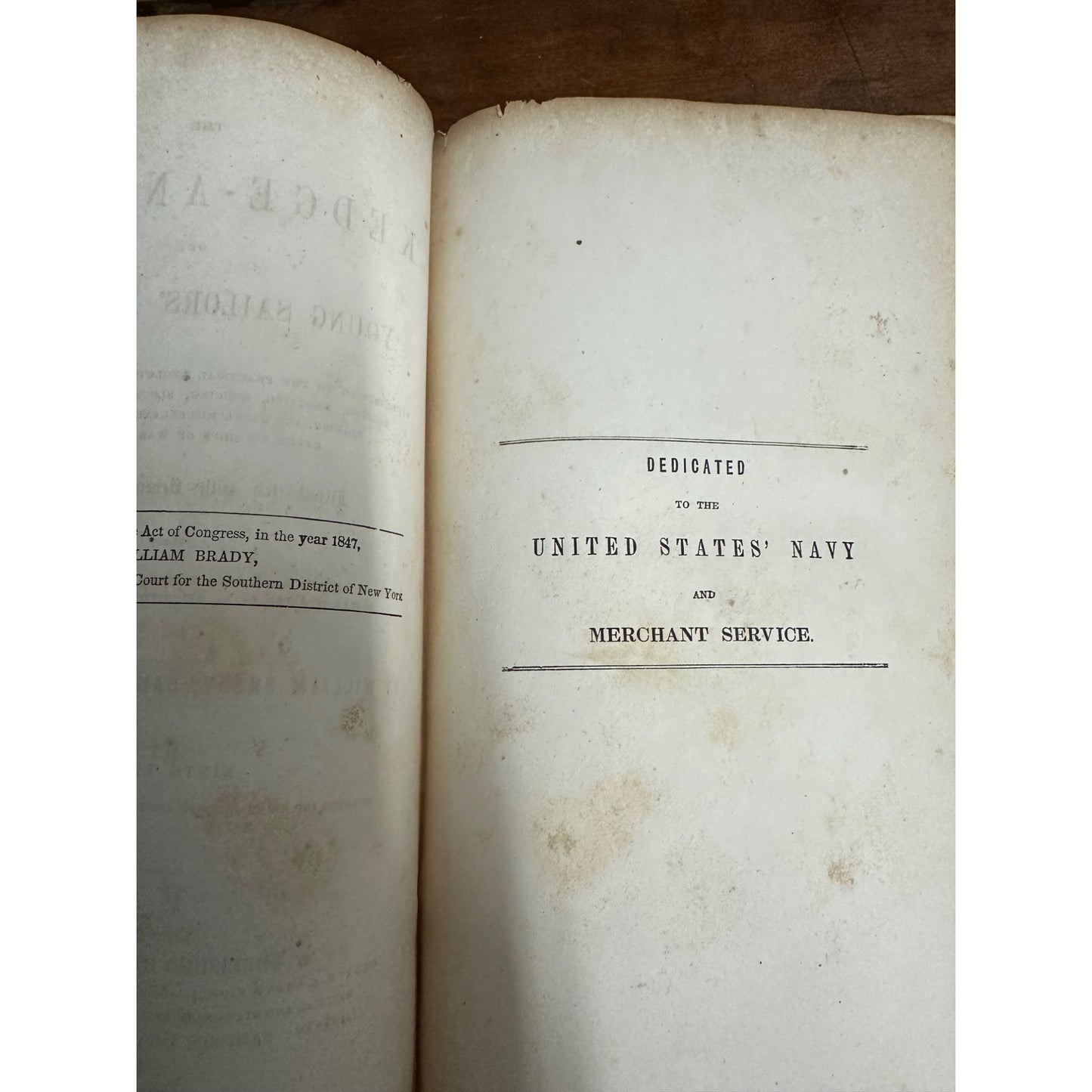 CIVIL WAR US NAVY 1857 THE KEDGE-ANCHOR , YOUNG SAILORS ASSISTANT HARDCOVER BOOK