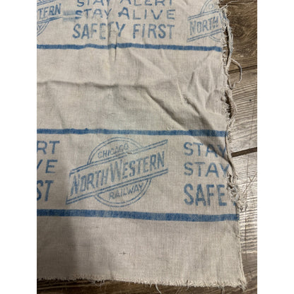 VINTAGE CHICAGO NORTHWESTERN RAILROAD CLOTH SHOP ENGINE TOWEL RAG RAILWAY