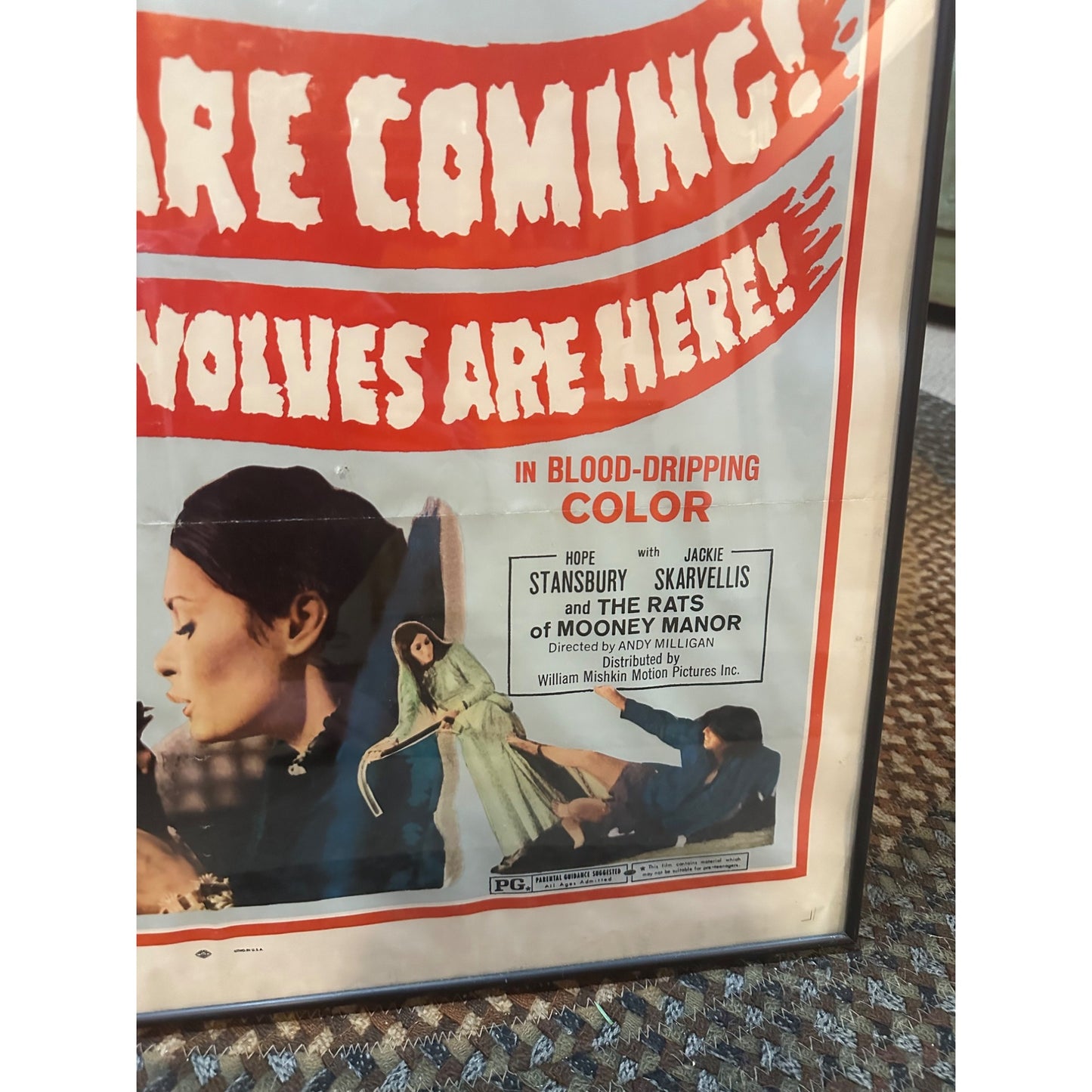 Vintage 1972 "The Rats Are Coming" Werewolves Original 27x41 Movie Poster Horror