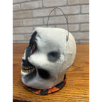 Antique 1920s Halloween Paper Mache Skull Skeleton Lantern German Original!