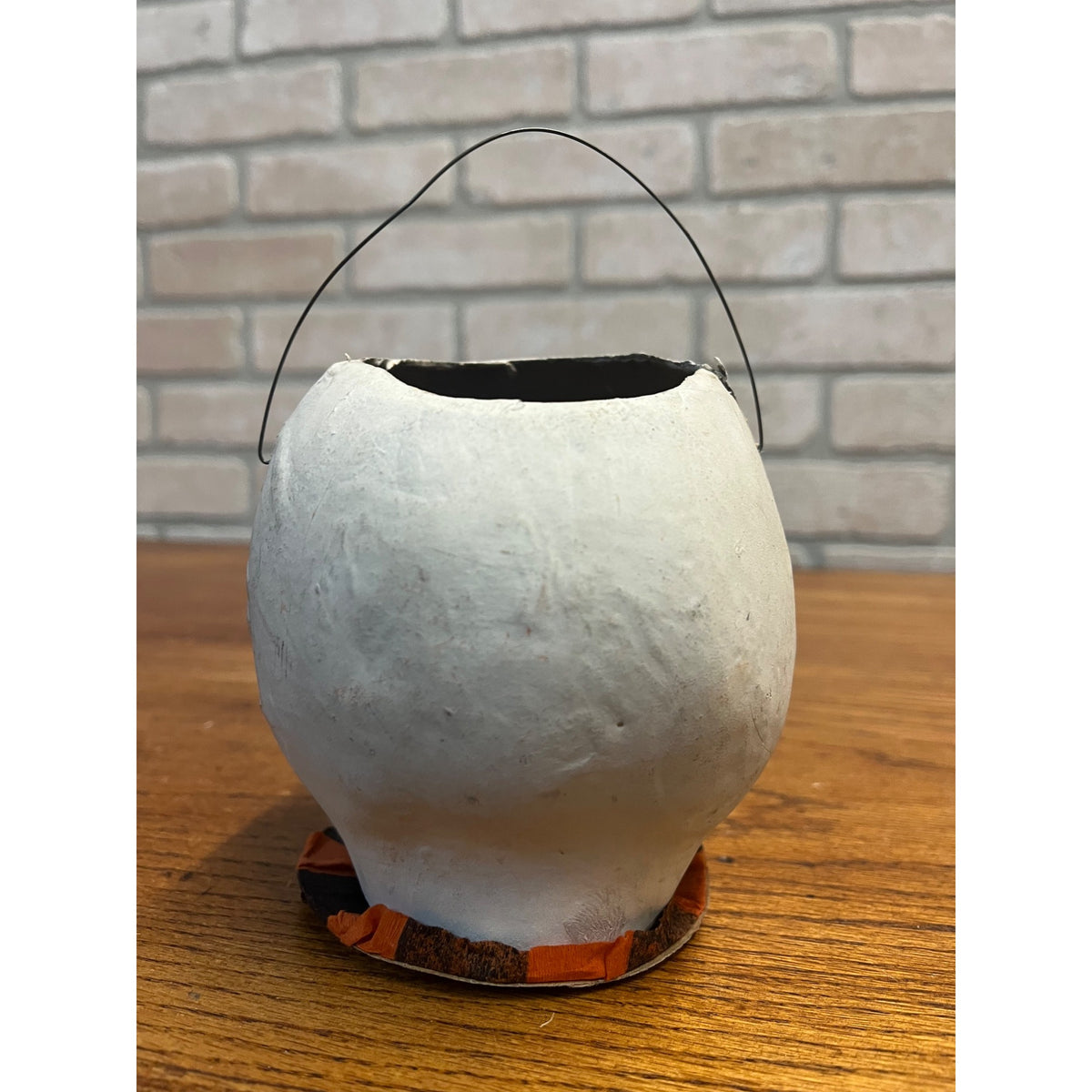 Antique 1920s Halloween Paper Mache Skull Skeleton Lantern German Original!