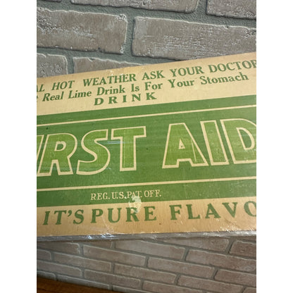 Original Vintage 1930s Drink First Aid Soda Juice Store Advertising Signs (2)