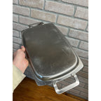 Vintage 1960s MCM Stainless Steel Serving Tray Old Hall w/ Handles 15" x 10"