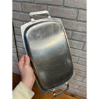 Vintage 1960s MCM Stainless Steel Serving Tray Old Hall w/ Handles 15" x 10"