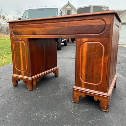 Antique Solid Walnut Keyhole Writing Desk Table Beautiful