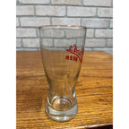 Vintage Stroh's Beer Advertising Barware Glass Pilsner Red Logo