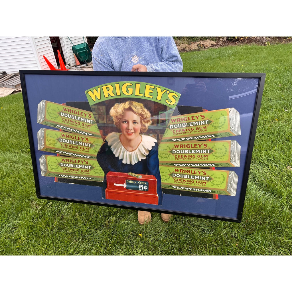 RARE Vintage 1920s Wrigley Gum Advertising Countertop Store Display Sign