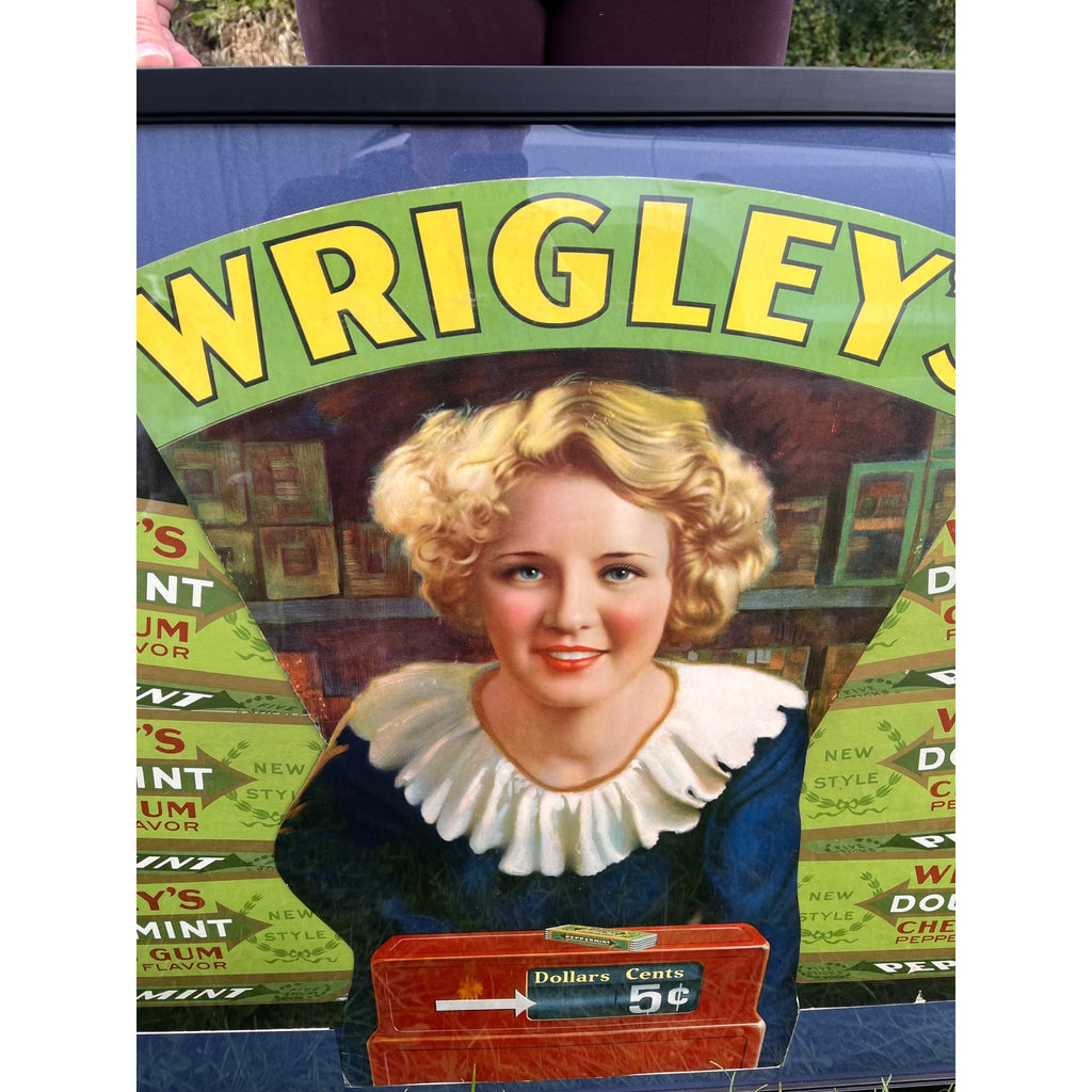 RARE Vintage 1920s Wrigley Gum Advertising Countertop Store Display Sign