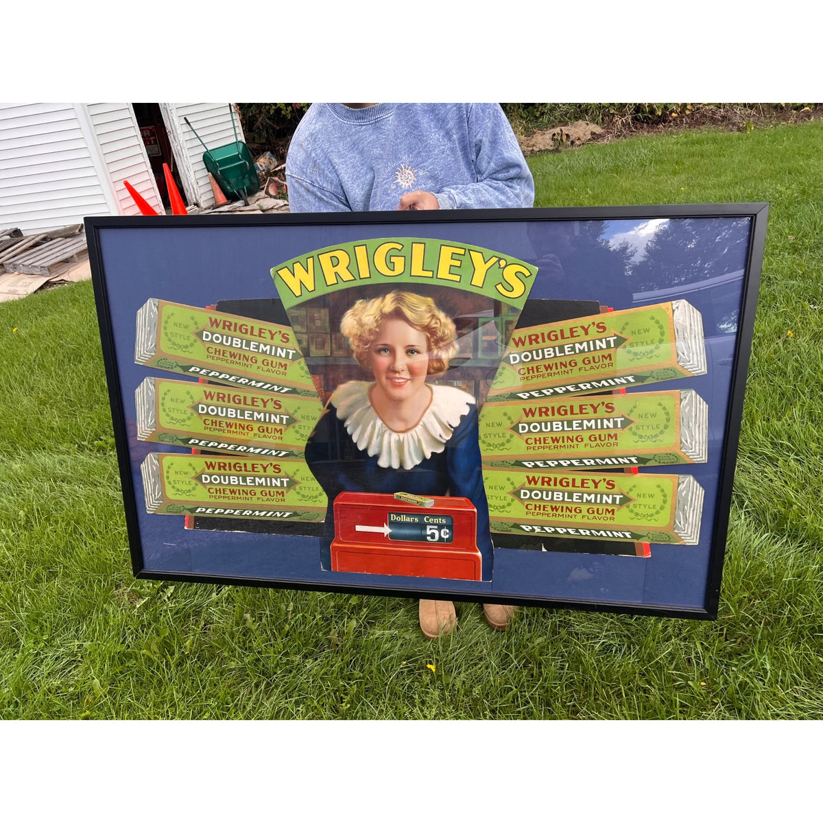 RARE Vintage 1920s Wrigley Gum Advertising Countertop Store Display Sign