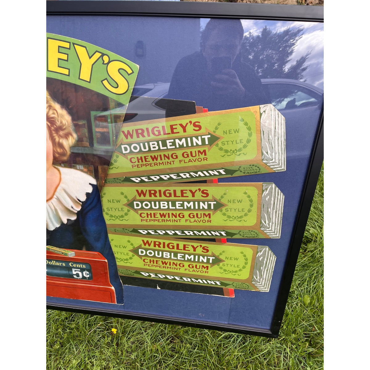 RARE Vintage 1920s Wrigley Gum Advertising Countertop Store Display Sign