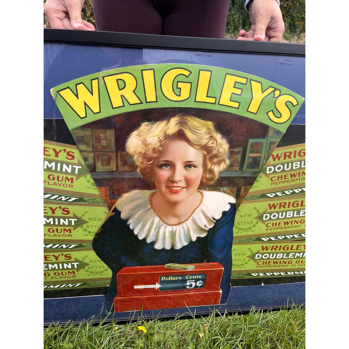RARE Vintage 1920s Wrigley Gum Advertising Countertop Store Display Sign