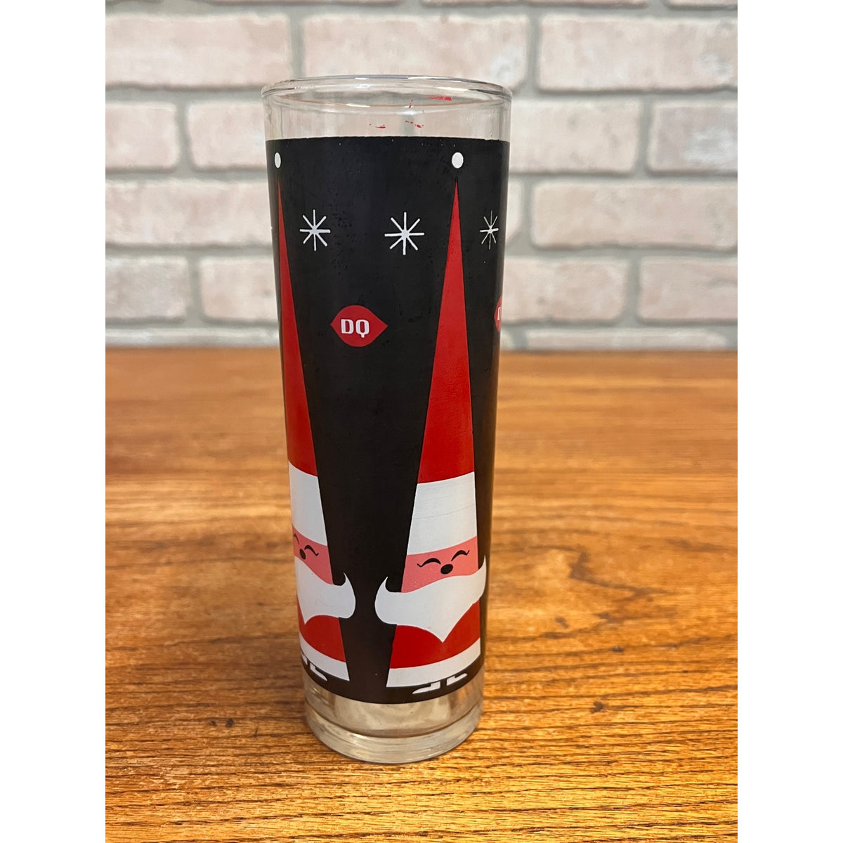 Vintage Libbey Holt Howard Atomic Santa Glass Christmas DQ Dairy Queen 12oz