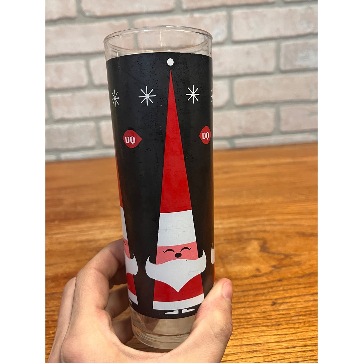 Vintage Libbey Holt Howard Atomic Santa Glass Christmas DQ Dairy Queen 12oz