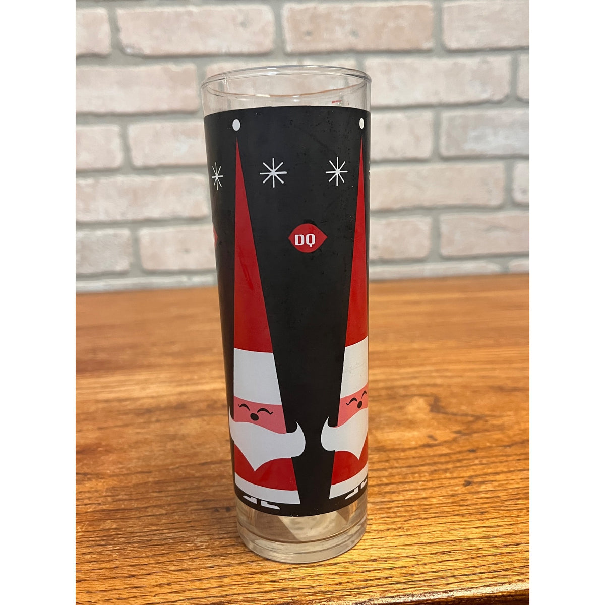 Vintage Libbey Holt Howard Atomic Santa Glass Christmas DQ Dairy Queen 12oz