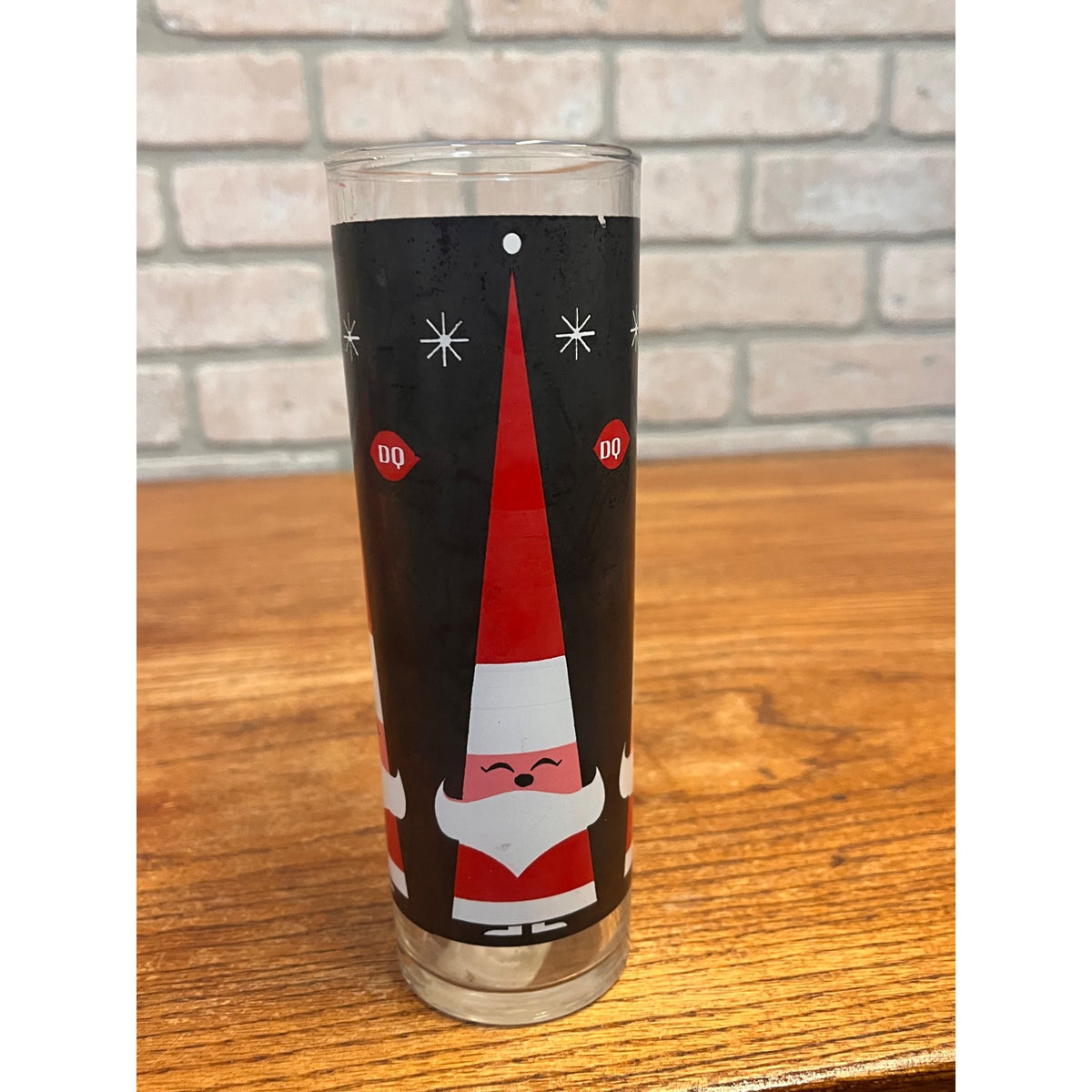 Vintage Libbey Holt Howard Atomic Santa Glass Christmas DQ Dairy Queen 12oz