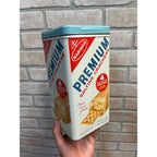 Vintage Nabisco Premium Saltine Crackers Tin Canister Kitchen Advertising Large
