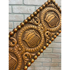 Antique c1890s American Patriotic 2-Sided Carved Hanging Plaque Sign Victorian