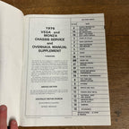 Vintage 1976 Service and Overhaul Manual 1976 Vega Monza Chervolet Chevy