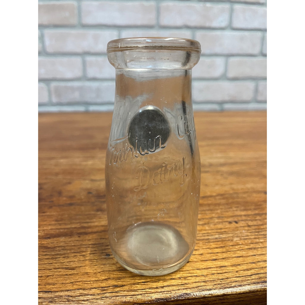 Vintage Fountain City / Verifine Medallion Dairy Fond Du Lac Wis Milk Bottle