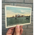 Antique WWI Era Postcard Submarine Squadron Leaving New York Underwood & Underwood