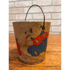 Vintage Nursery Rhyme Child's Sand Toy Pail Edward McCandlish Old Jim Bear etc
