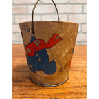 Vintage Nursery Rhyme Child's Sand Toy Pail Edward McCandlish Old Jim Bear etc