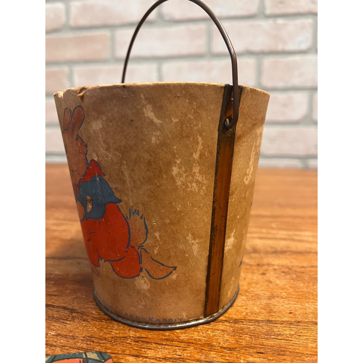 Vintage Nursery Rhyme Child's Sand Toy Pail Edward McCandlish Old Jim Bear etc