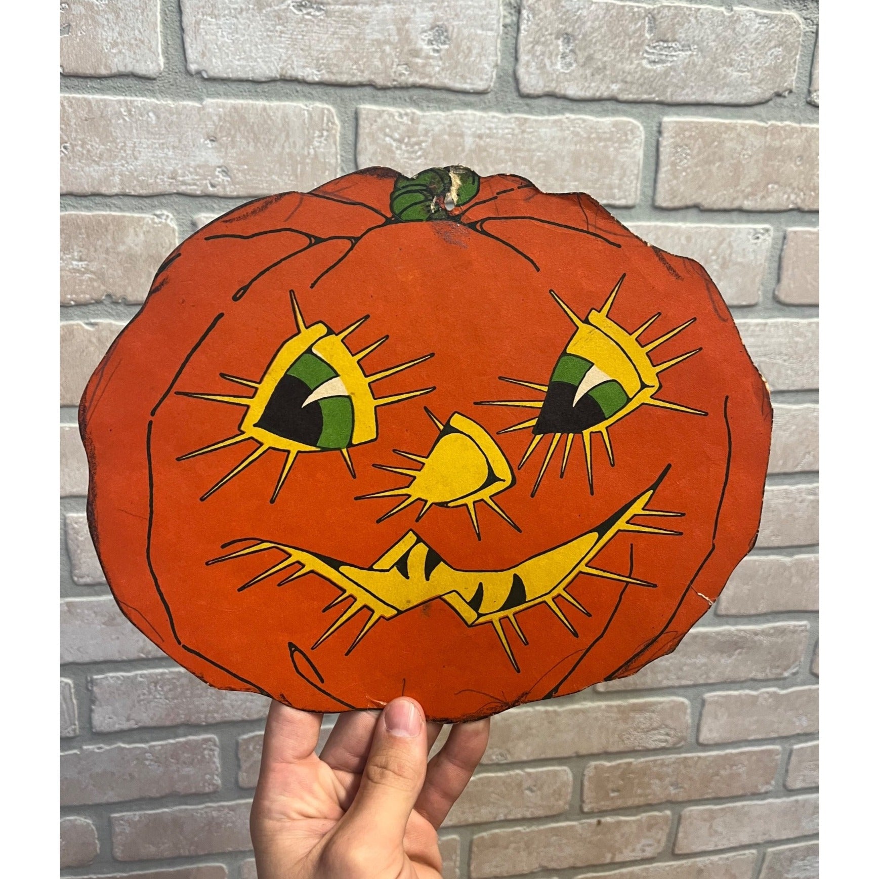 Vintage 1940s Halloween Diecut Cut-Out Jack o'Lantern Wall Decor 1950s